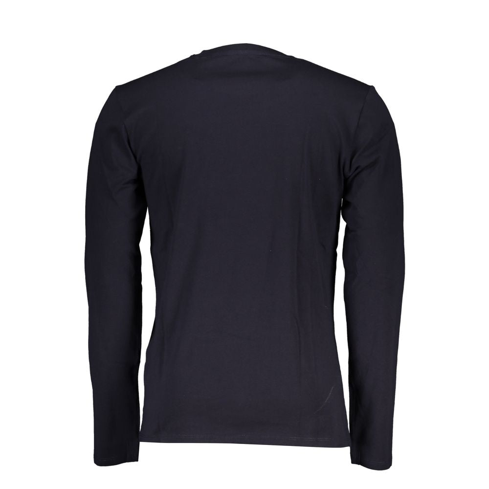 Guess Jeans Blue Cotton T-Shirt - Long Sleeved Crew Neck