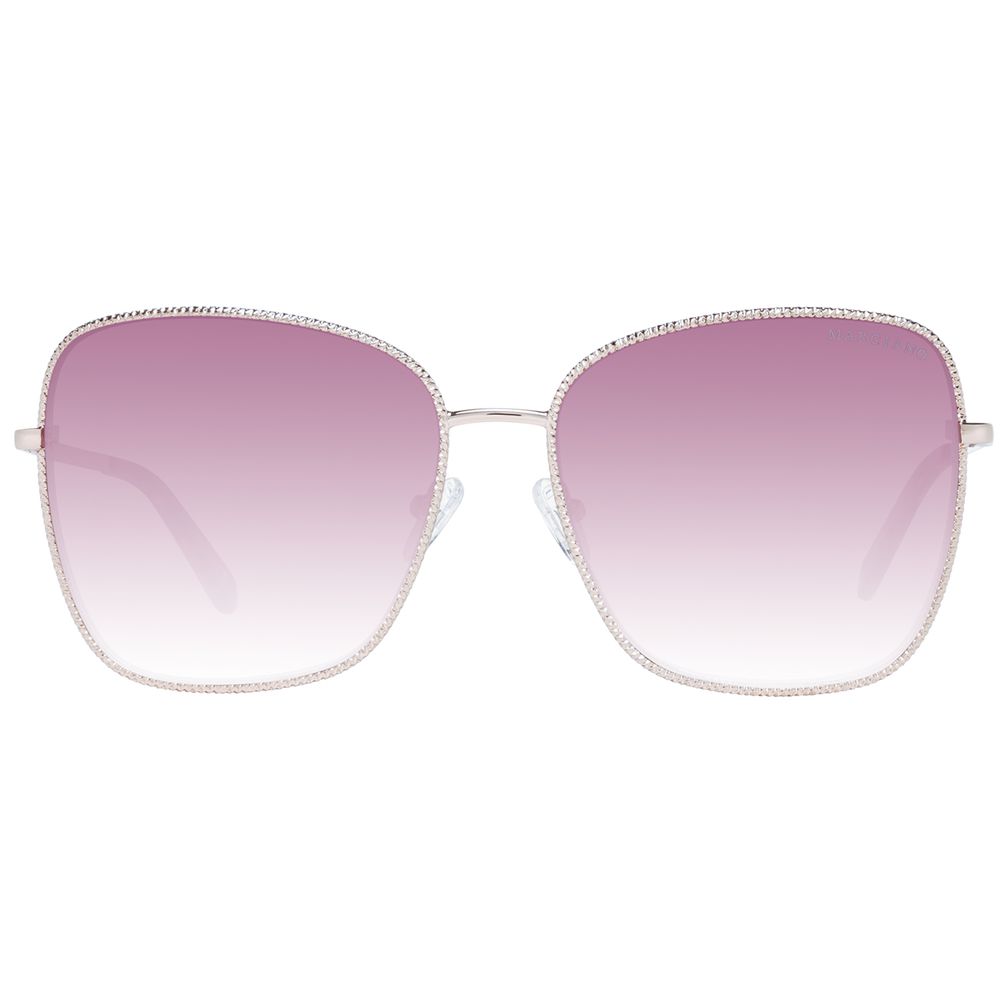 Marciano by Guess Women’s Sunglasses – Rose Gold Square Frame with Purple Gradient Lenses, 60mm