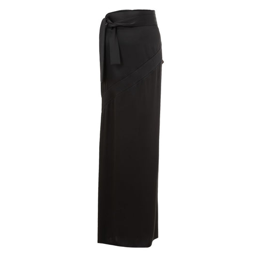 Tom Ford Black Satin Extra Long Skirt