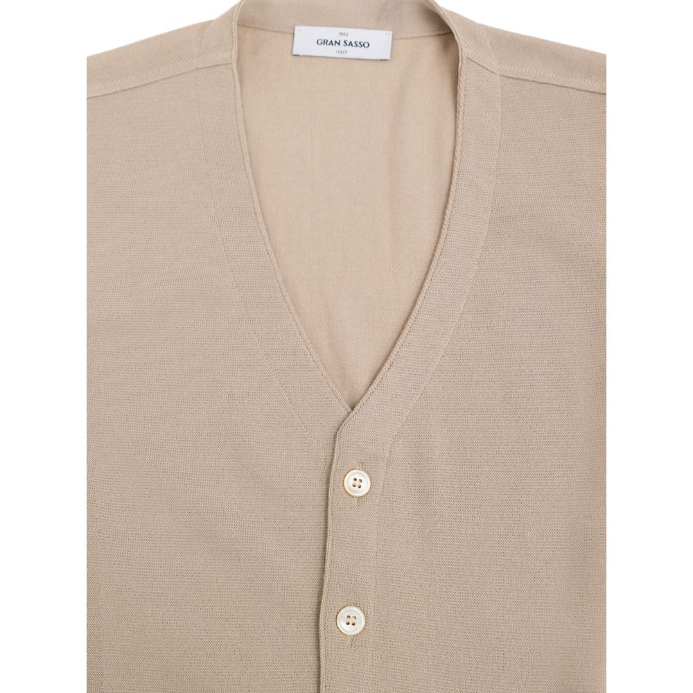 Gran Sasso Beige Cotton Sleeveless Jacket