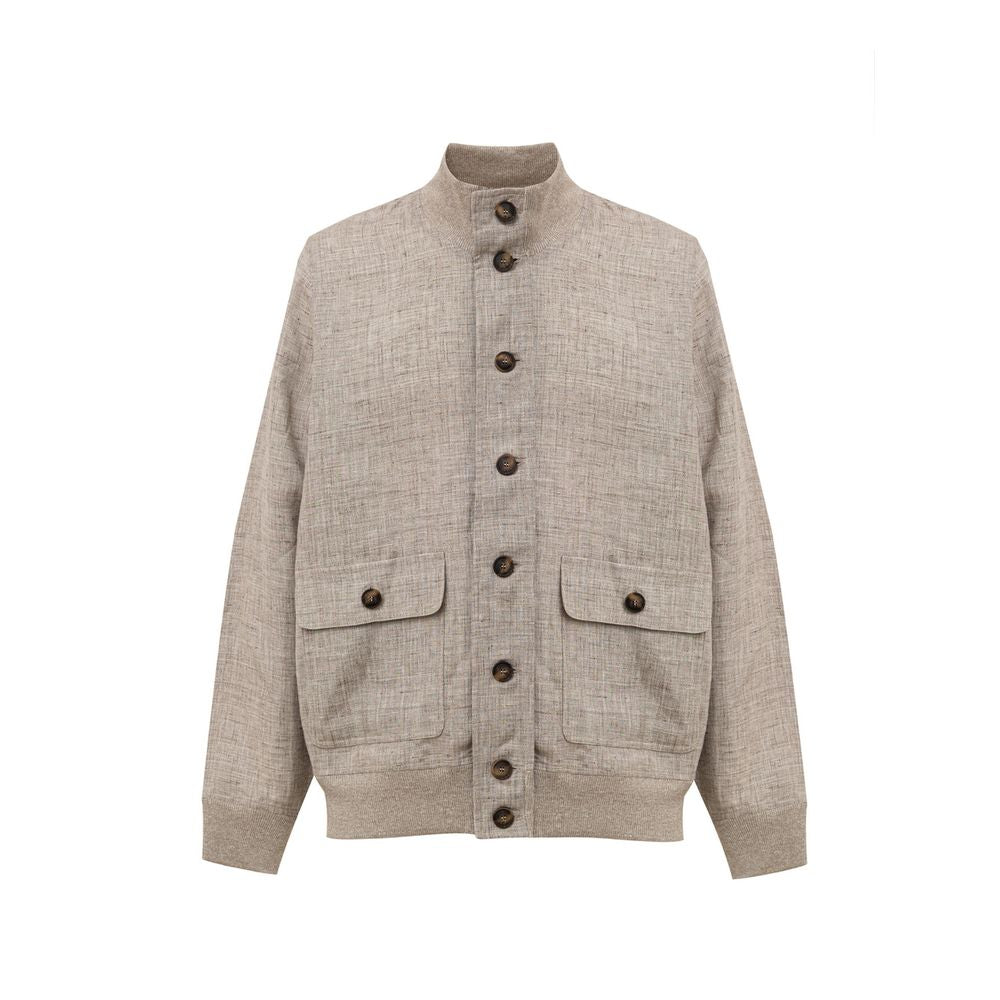 Gran Sasso Beige Linen Lightweight Jacket