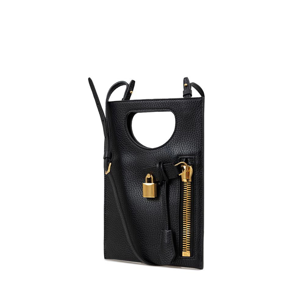 Tom Ford Black Leather Mini Crossbody Shoulder Bag