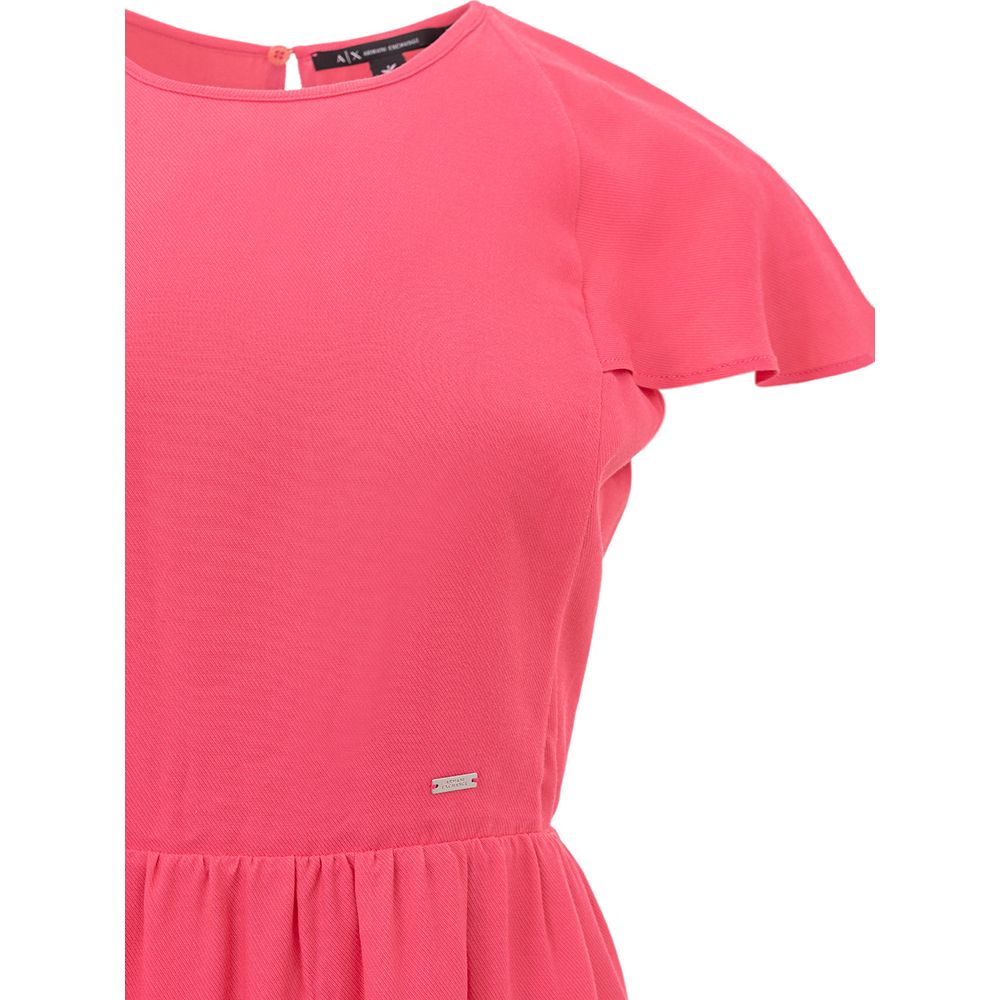 Armani Exchange Fuchsia Viscose Short Dress