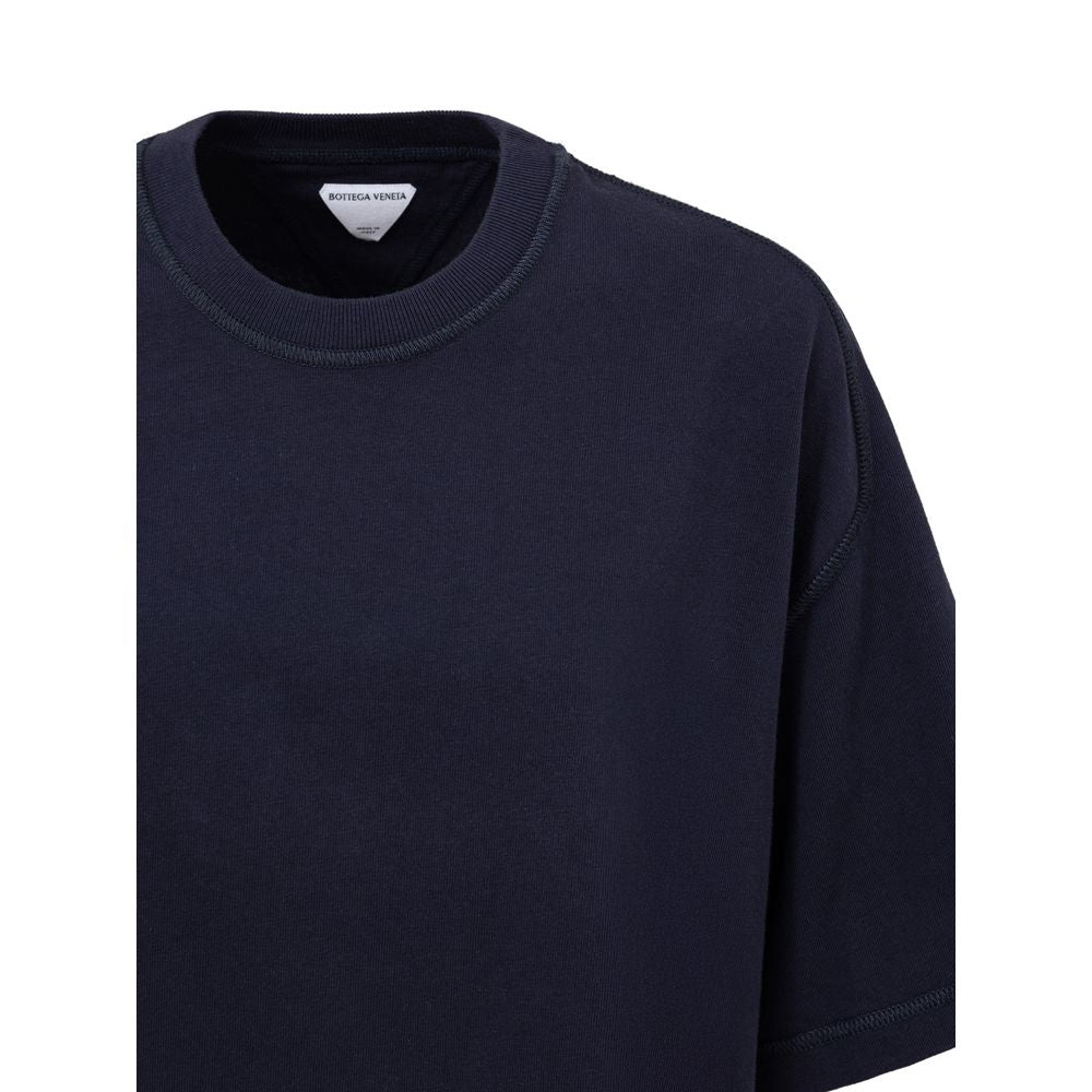 Bottega Veneta Blue Square Neck Cropped T-Shirt