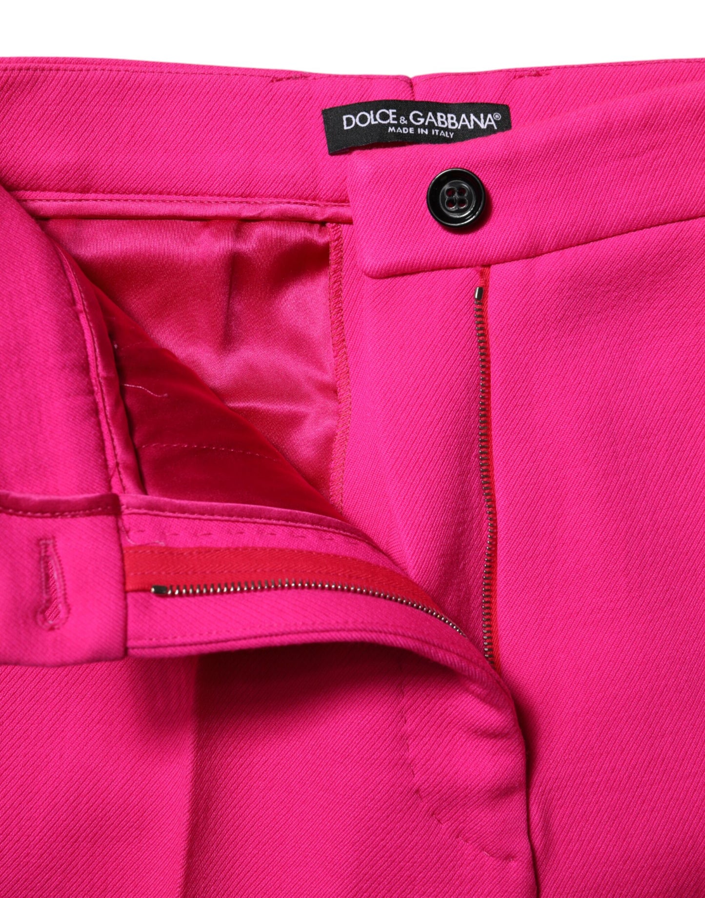 Dolce & Gabbana Fuchsia Pink High-Waist Tapered Trouser Pants