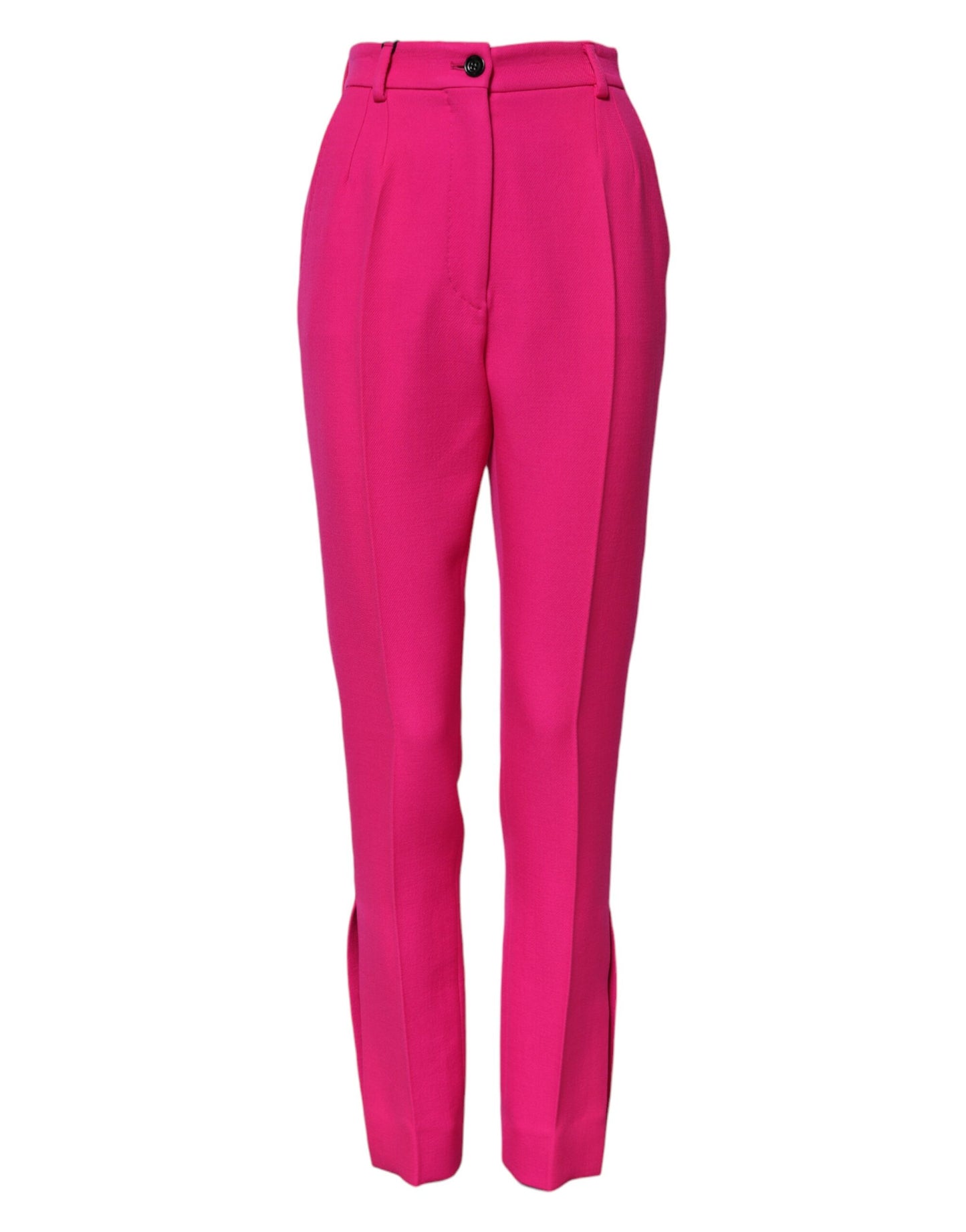 Dolce & Gabbana Fuchsia Pink High-Waist Tapered Trouser Pants
