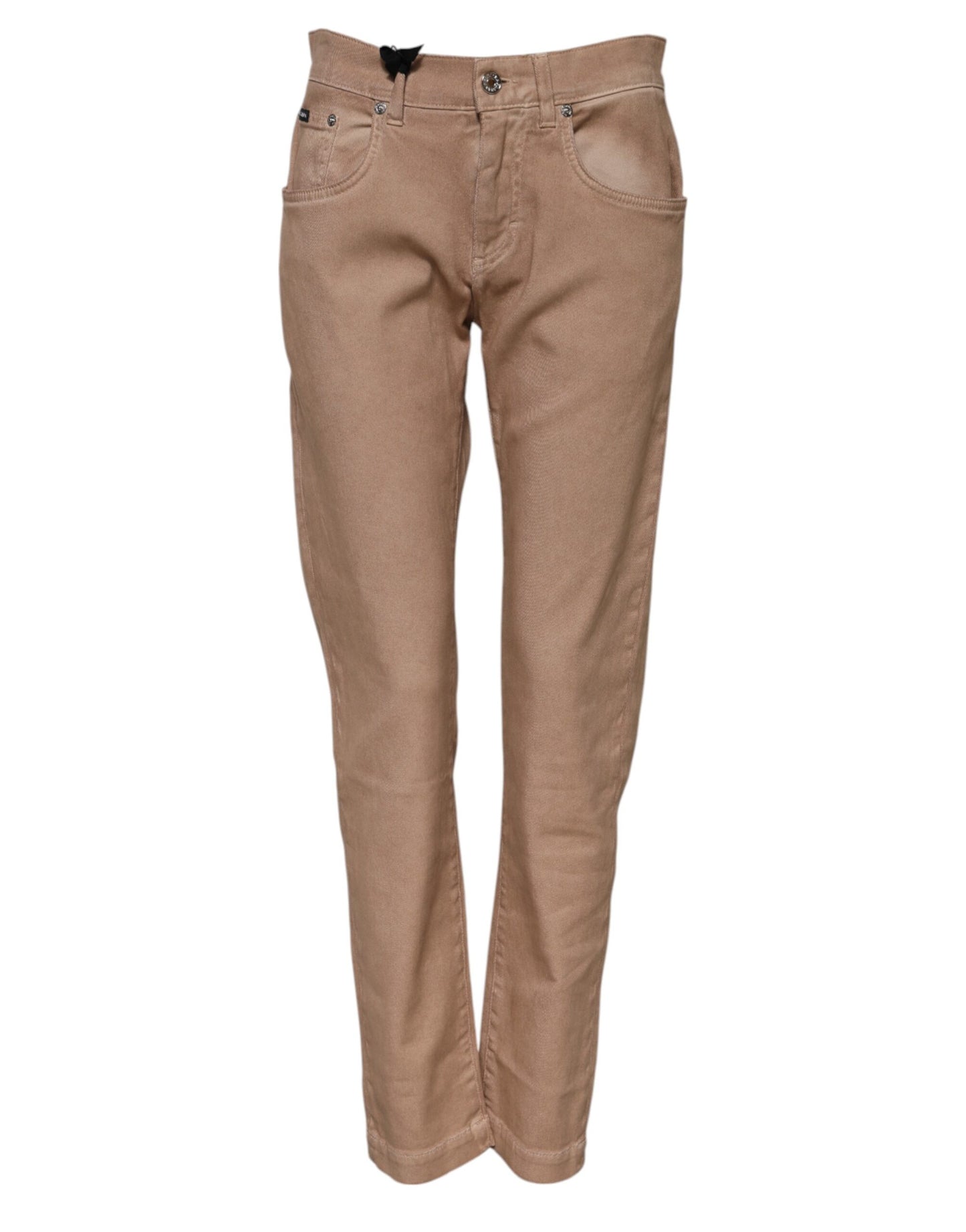 Dolce & Gabbana Brown Cotton Boyfriend Denim Trousers