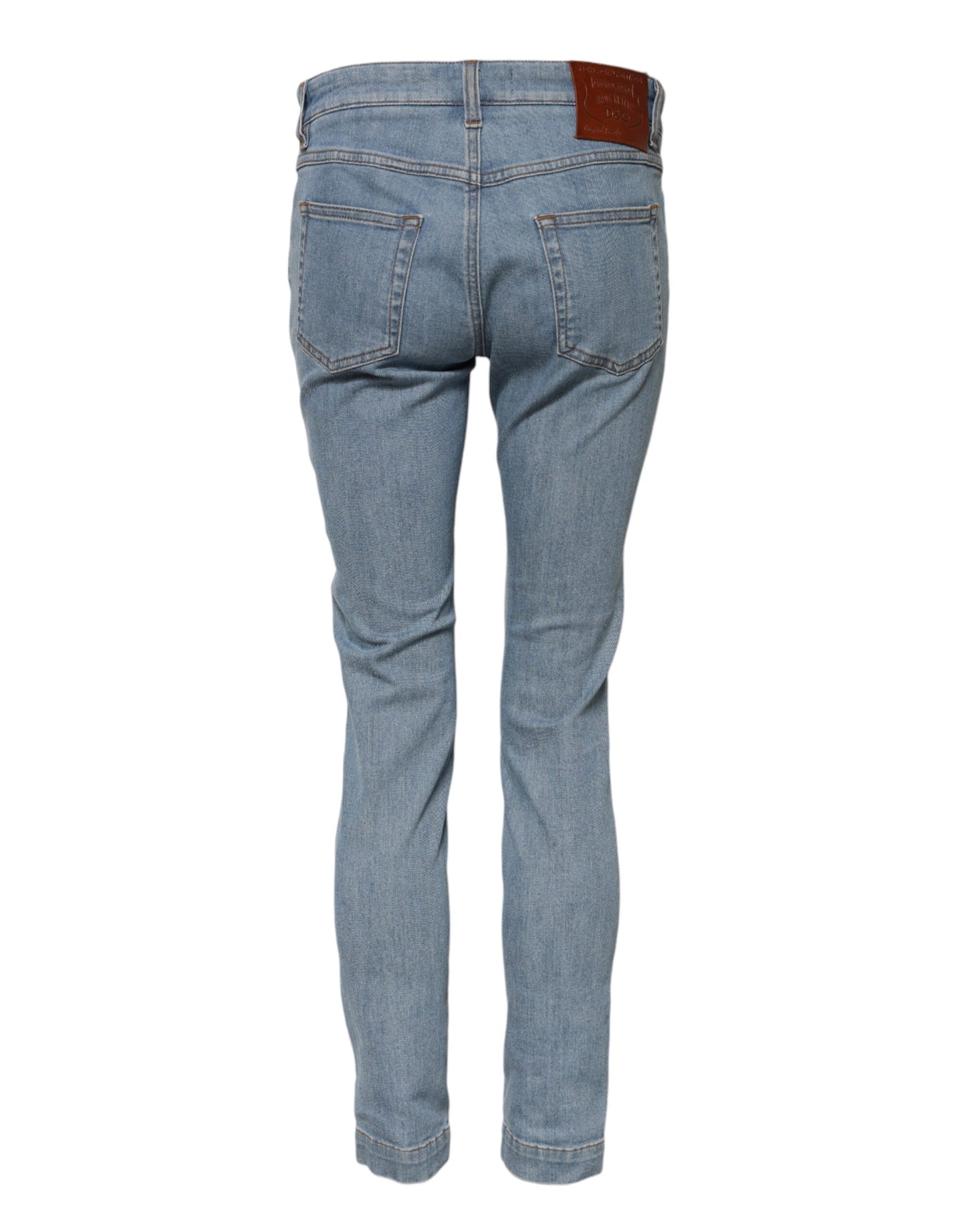 Dolce & Gabbana Blue Cotton Pretty MidWaist Skinny Denim Jeans