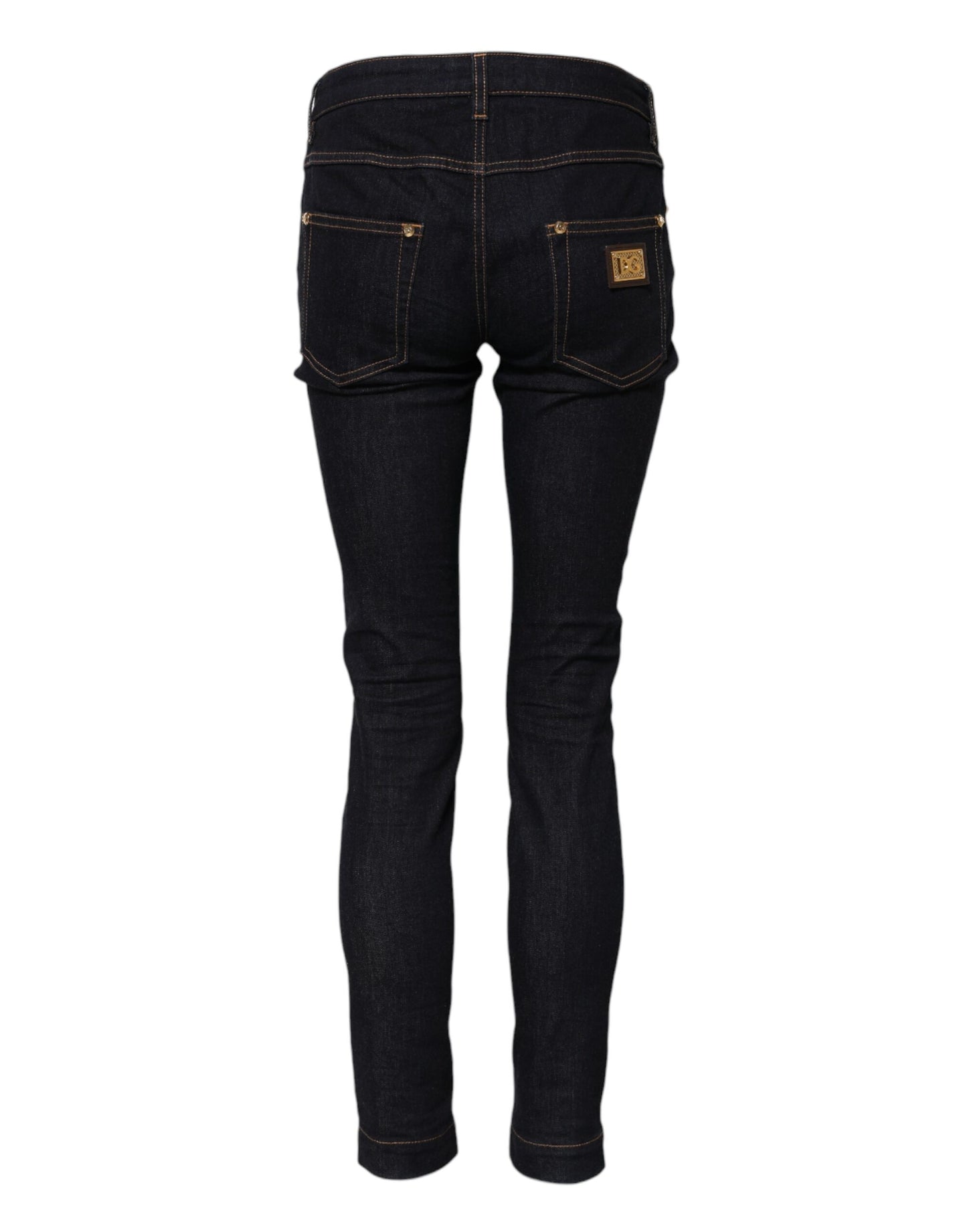Dolce & Gabbana Blue Cotton PRETTY Low Waist Skinny Denim Jeans