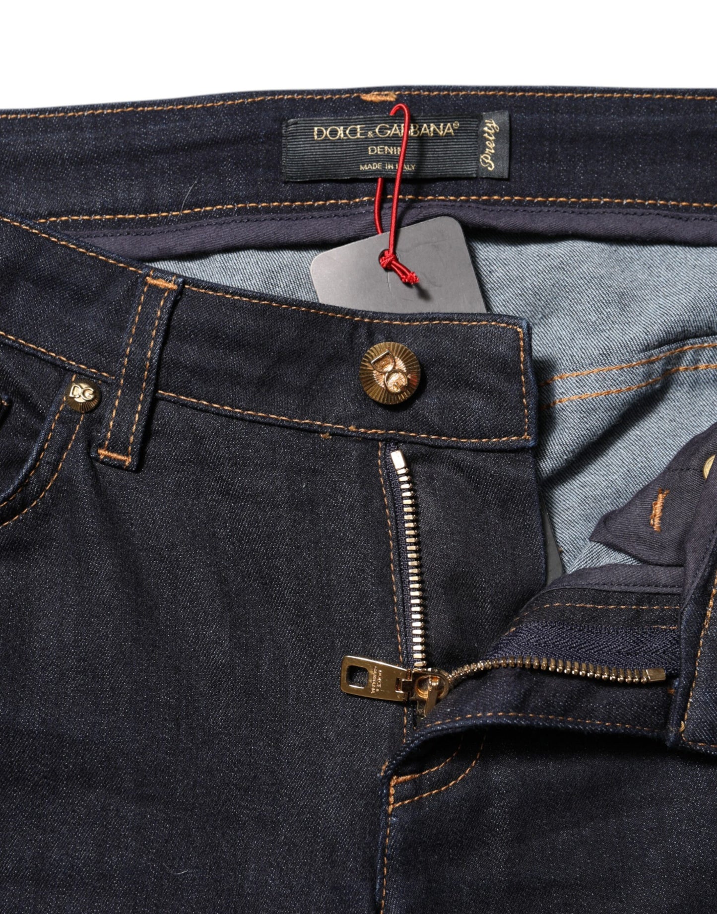 Dolce & Gabbana Blue Cotton PRETTY Low Waist Skinny Denim Jeans