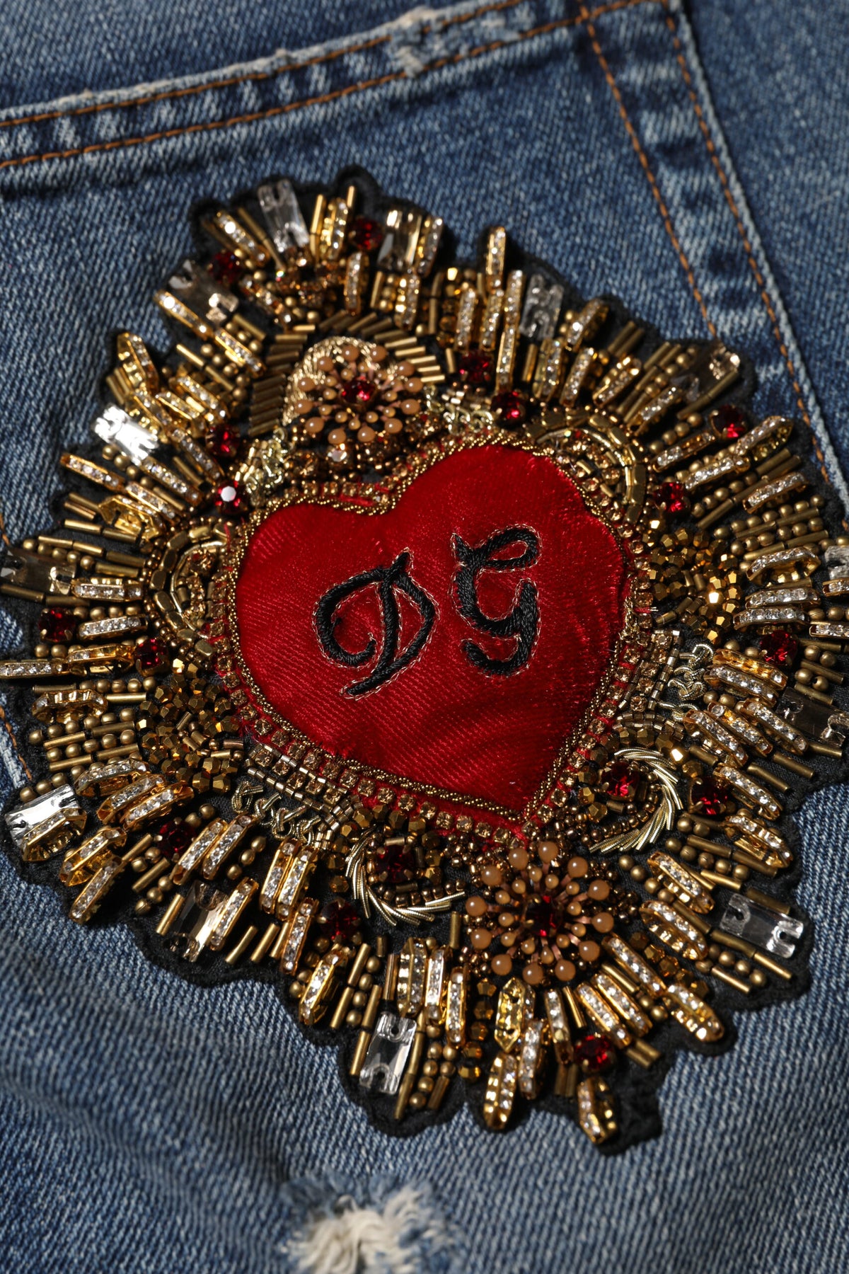 Dolce & Gabbana Boyfriend Tattered Denim Jeans in Blue