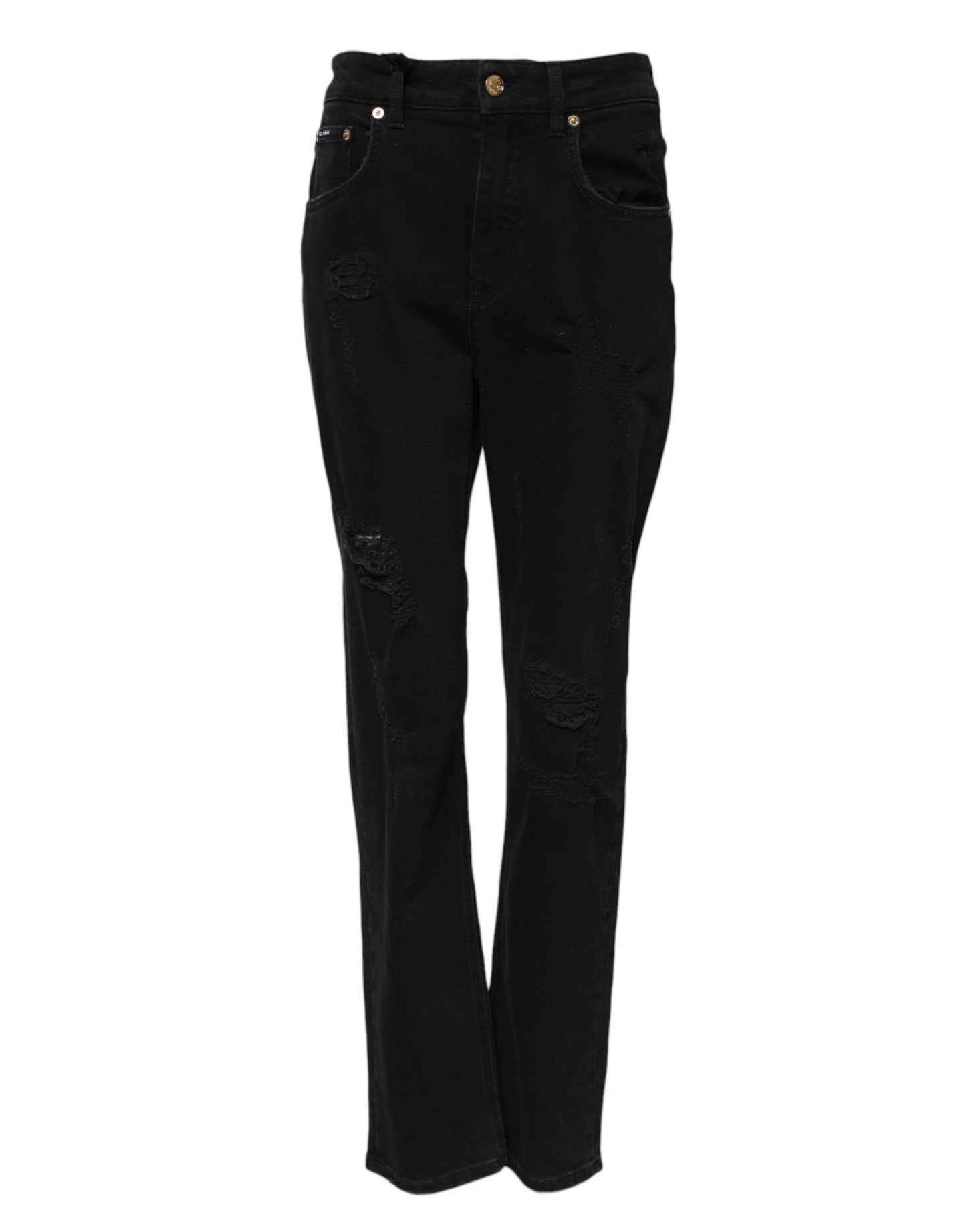 Dolce & Gabbana Black Boyfriend Flared Denim Jeans