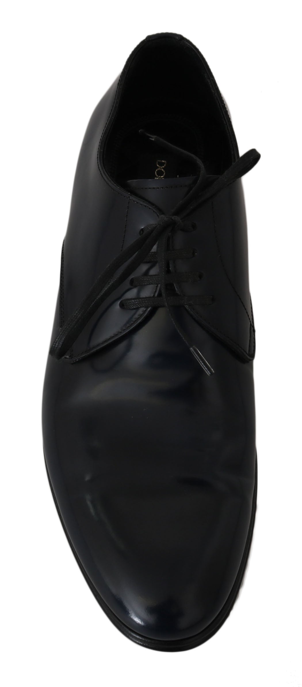 - Elegant Dark Blue Leather Derby Dress Shoes