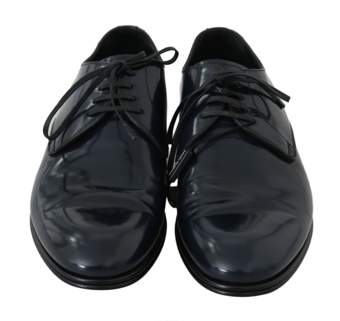 - Elegant Dark Blue Leather Derby Dress Shoes