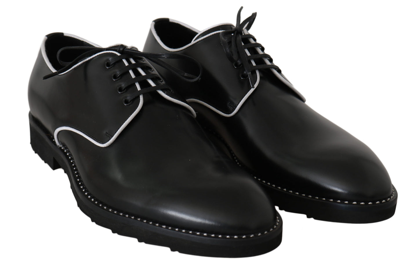- Elegant Black Leather Derby Dress Shoes