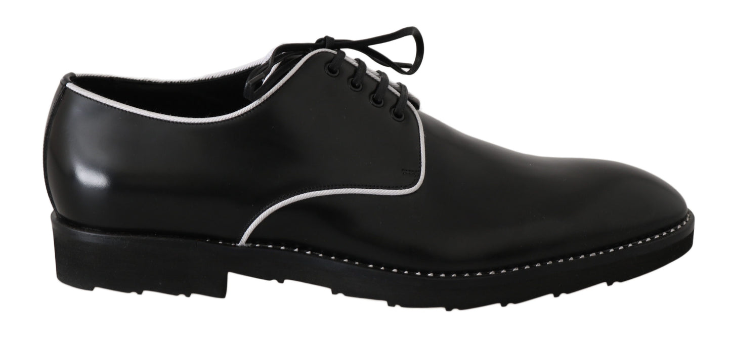 - Elegant Black Leather Derby Dress Shoes
