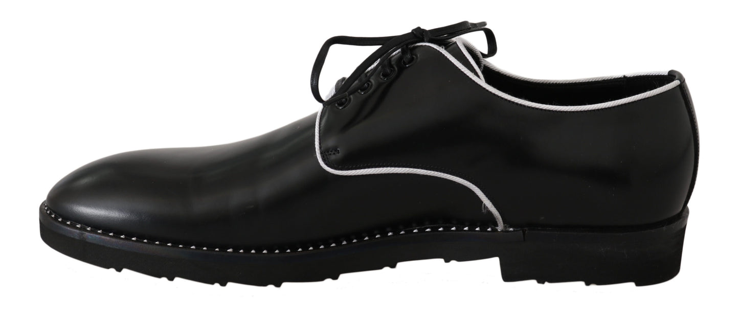 - Elegant Black Leather Derby Dress Shoes