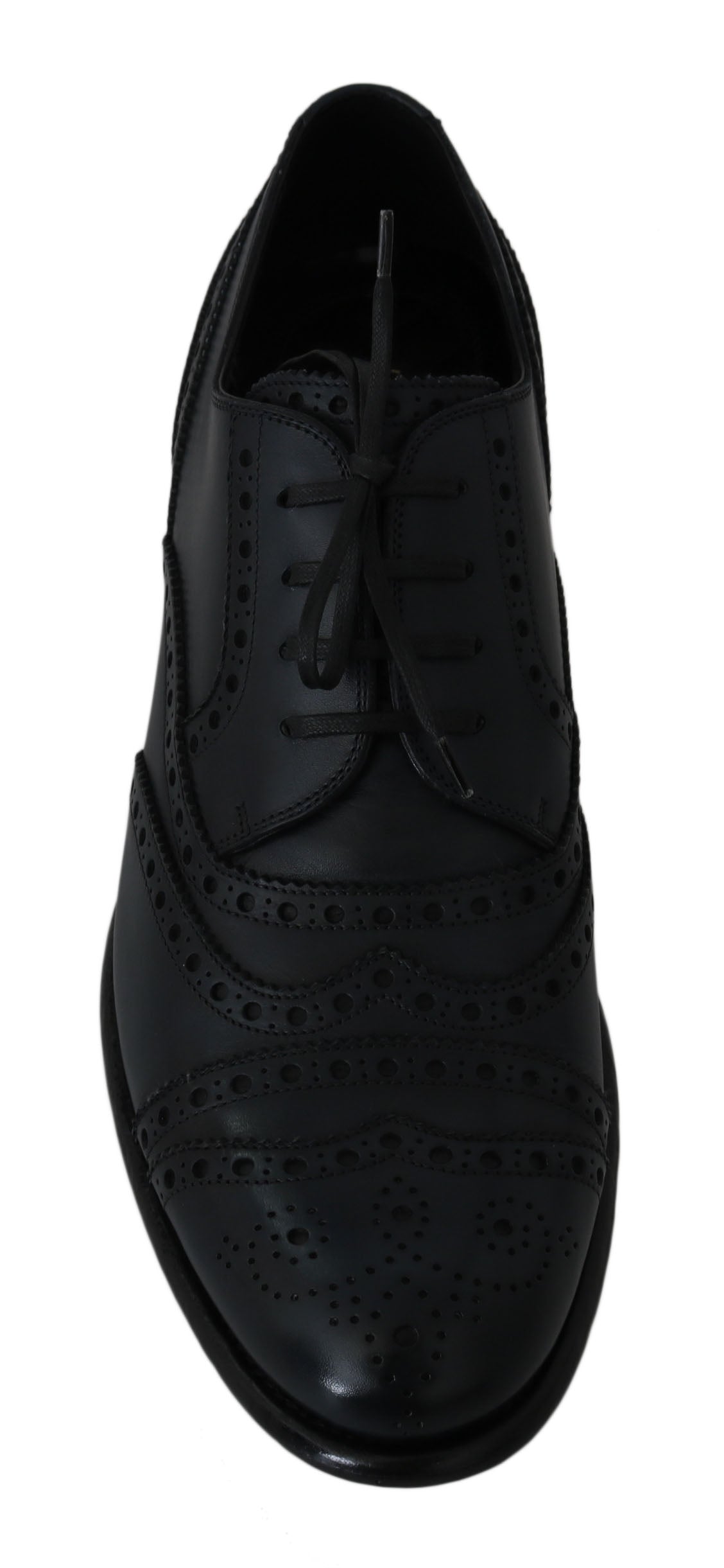 - Elegant Blue Leather Wingtip Derby Shoes