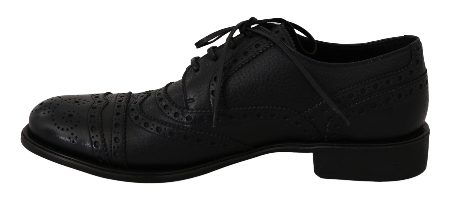 - Elegant Dark Blue Wingtip Derby Dress Shoes