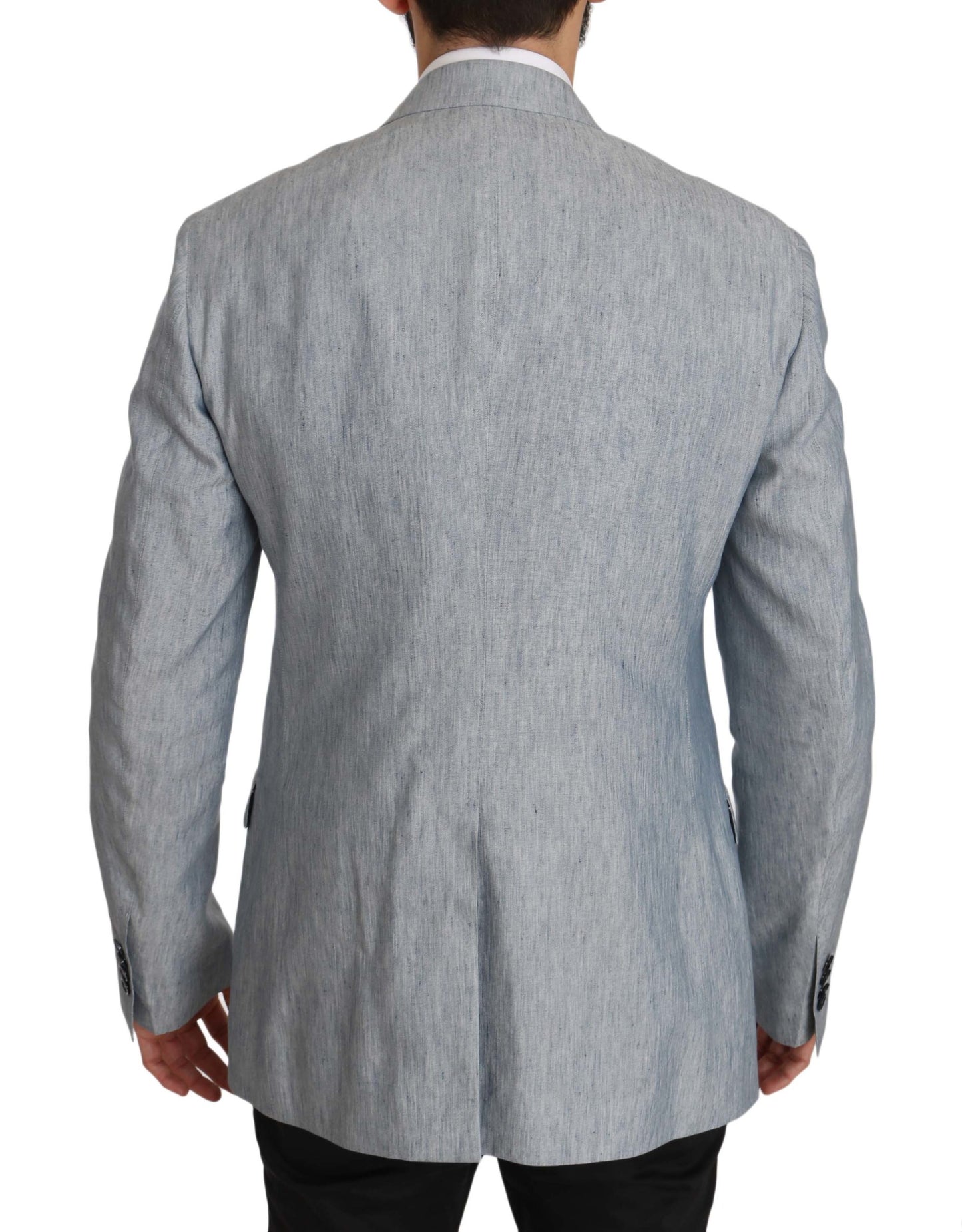 - Elegant Light Blue Double Breasted Blazer