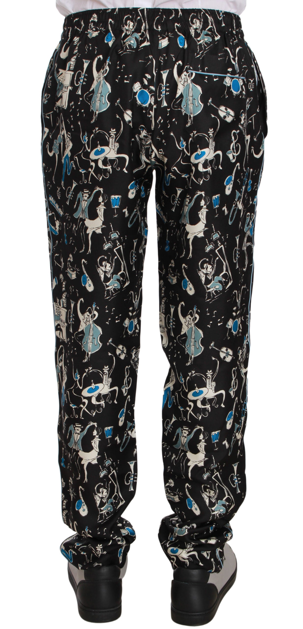 - Elegant Silk Lounge Pants with Unique Print