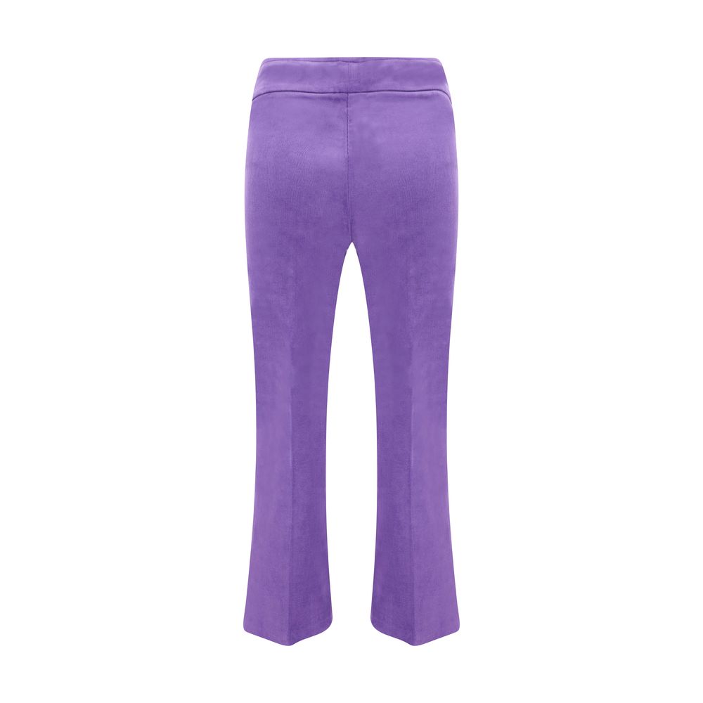 Avenue Montaigne Velvet-Effect Cotton Pants