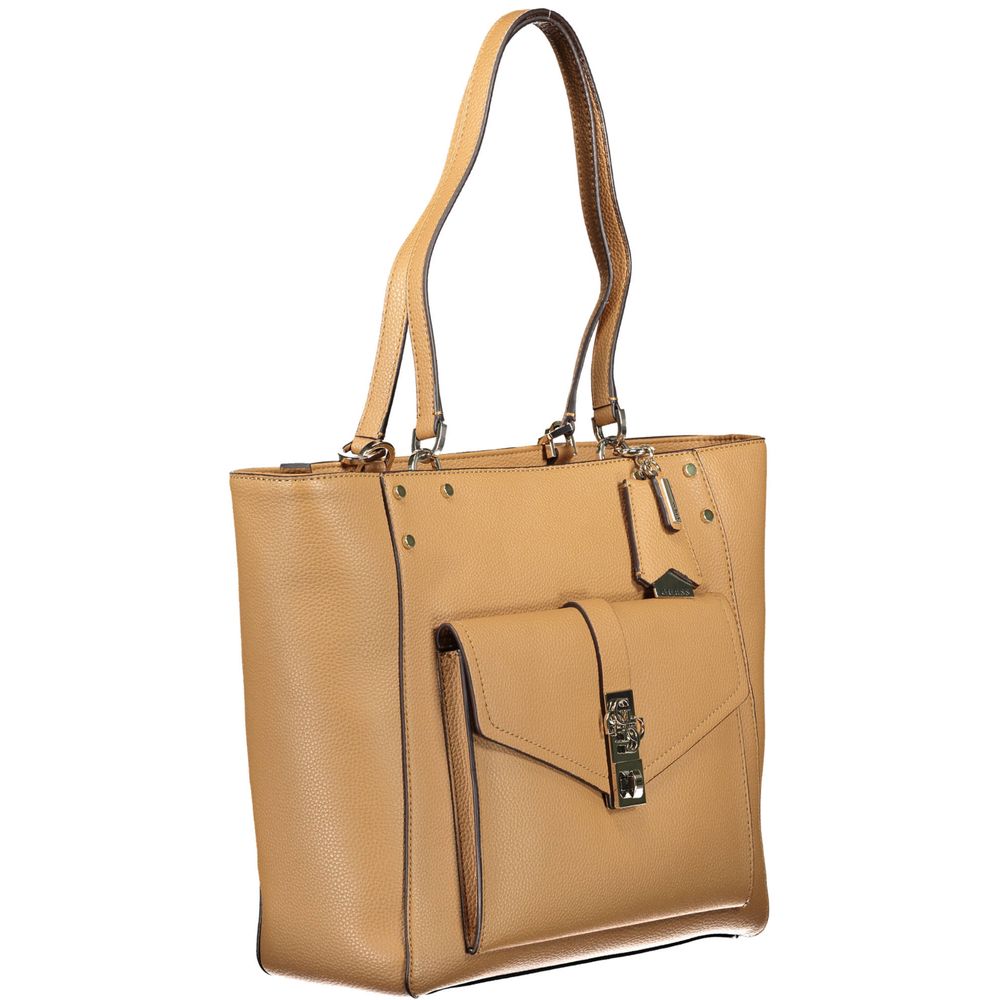 Guess Jeans Brown Meridian Handbag – Faux Leather, Stylish Design