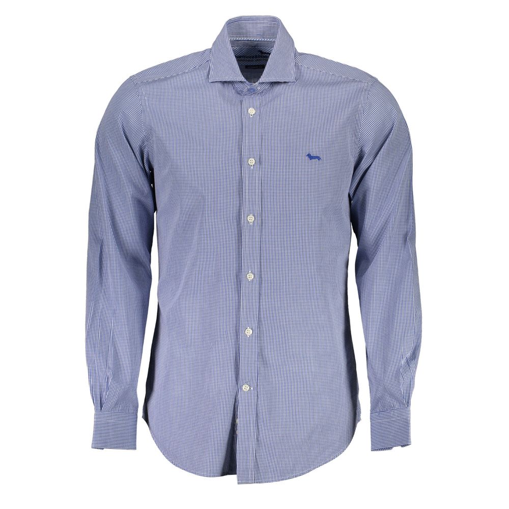 Harmont & Blaine Blue Cotton Shirt - Narrow Fit Elegance