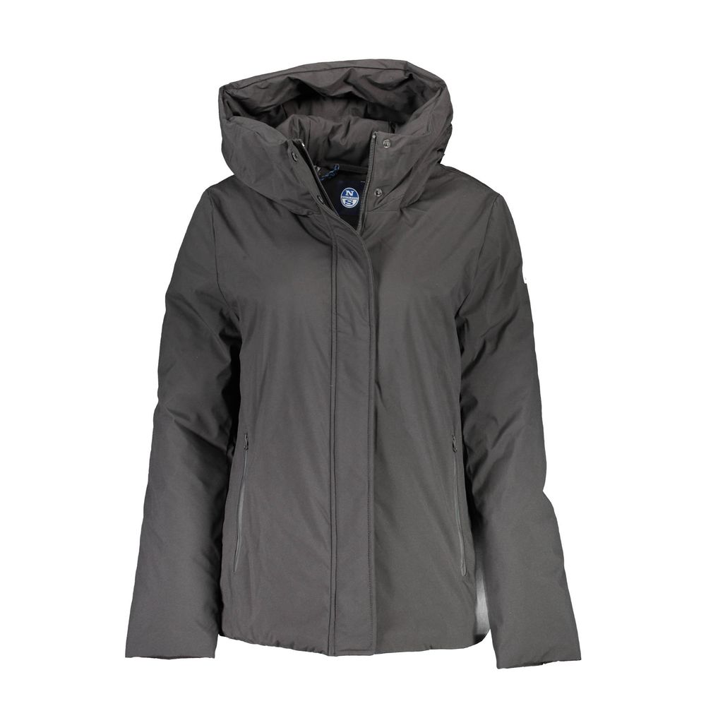 North Sails Black Polyester Jacket with Hood