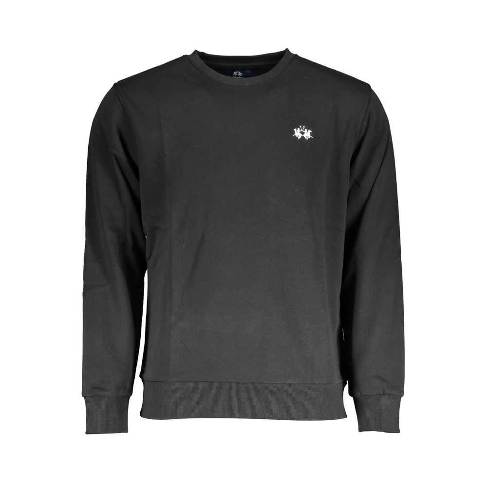 La Martina Black Cotton Sweater - Classic Style for Every Occasion