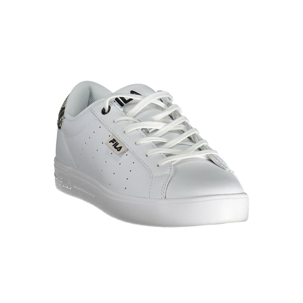 Fila White Polyester Sneaker - Stylish Sports Shoe with Contrasting Details