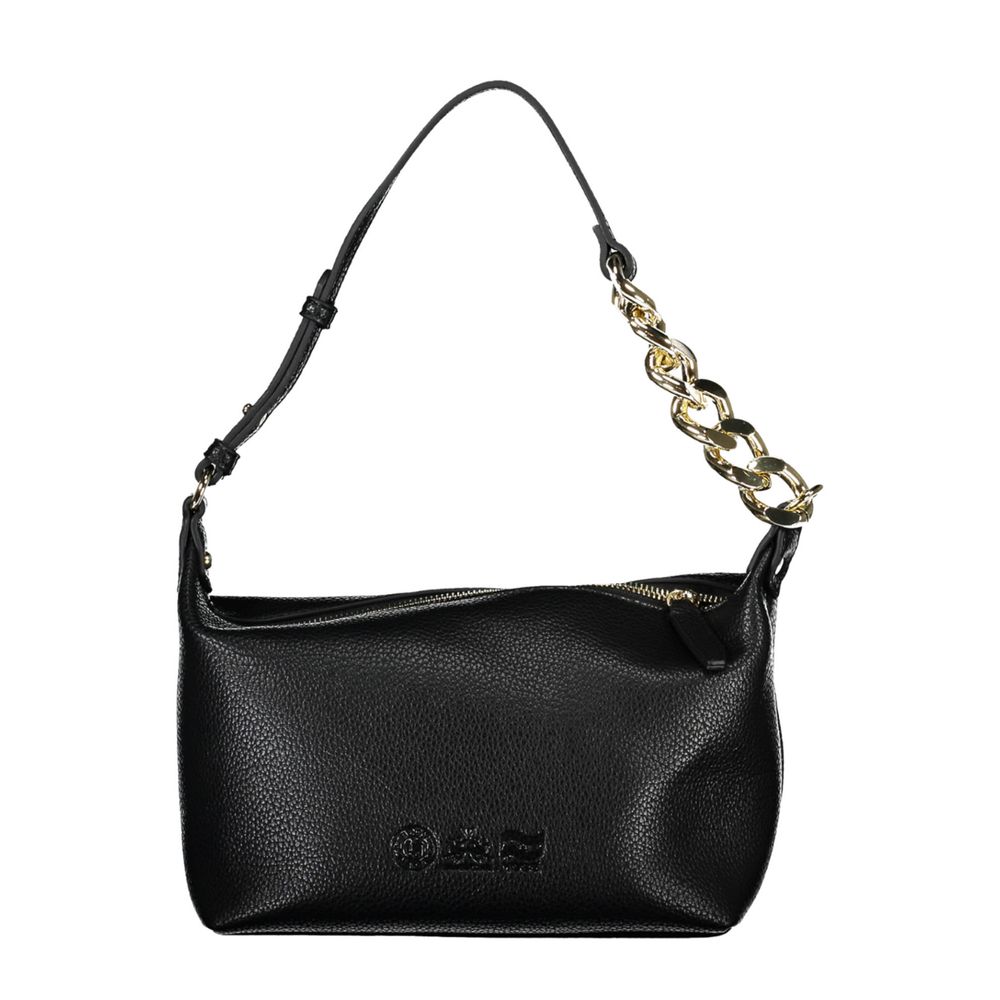 La Martina Black Faux Leather Handbag