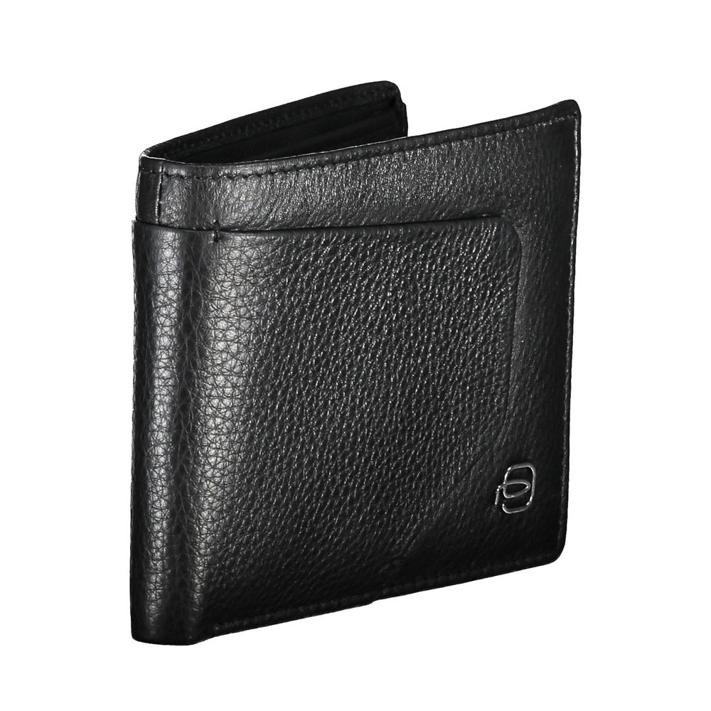 Piquadro Black Leather Wallet: Stylish Functionality Redefined