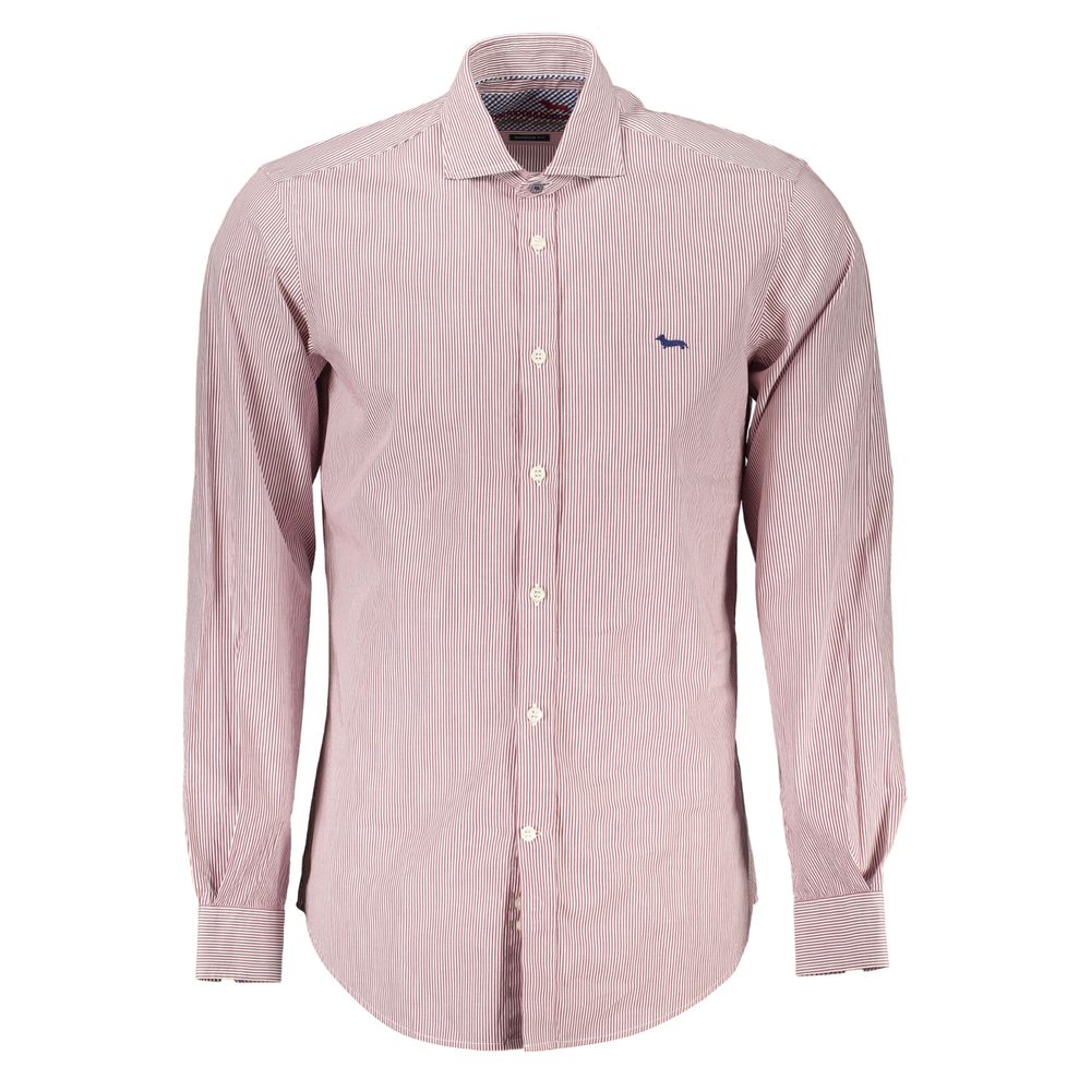 Harmont & Blaine Red Cotton Shirt - Long Sleeve Elegance