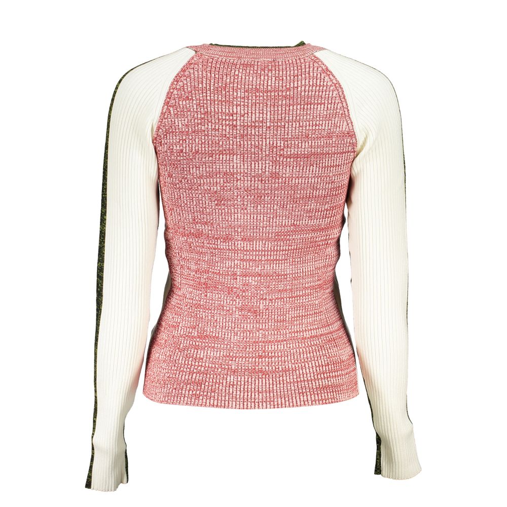Desigual White Sweater with Contrast Details