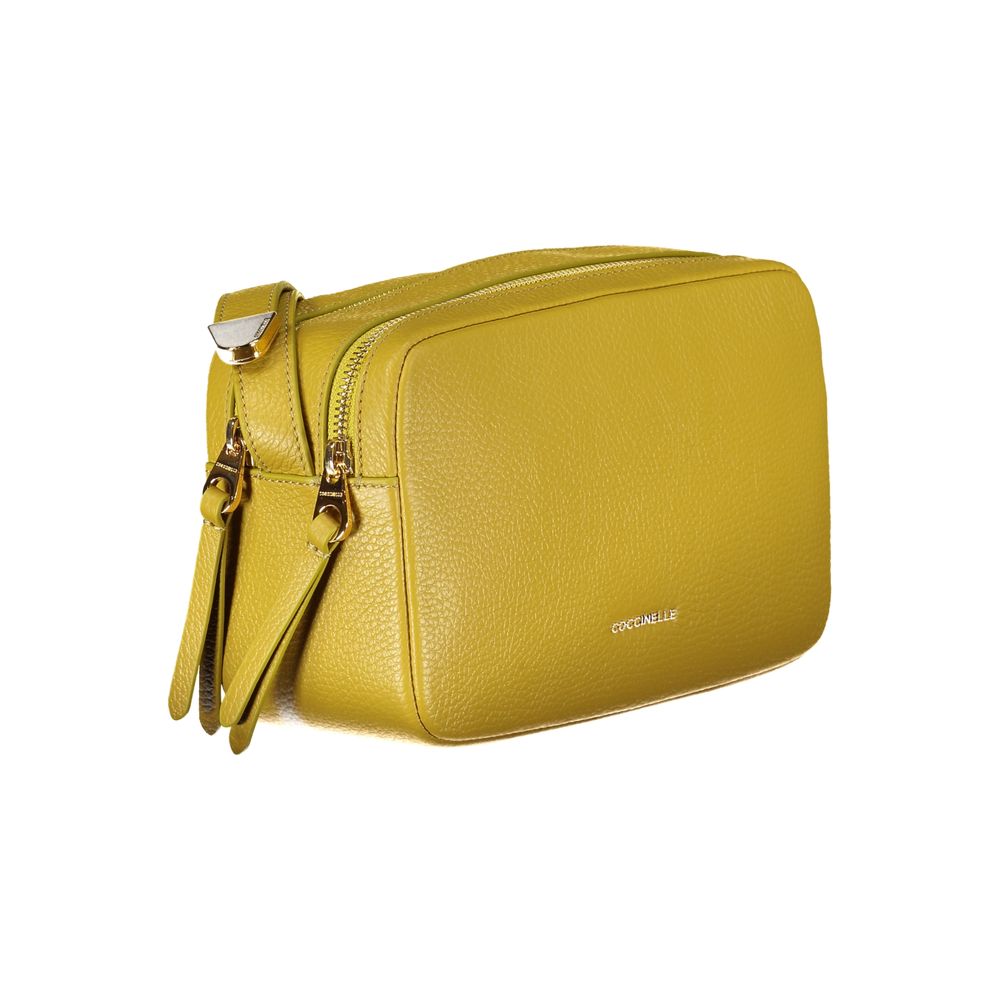 Coccinelle Yellow Leather Mallory Crossbody Handbag