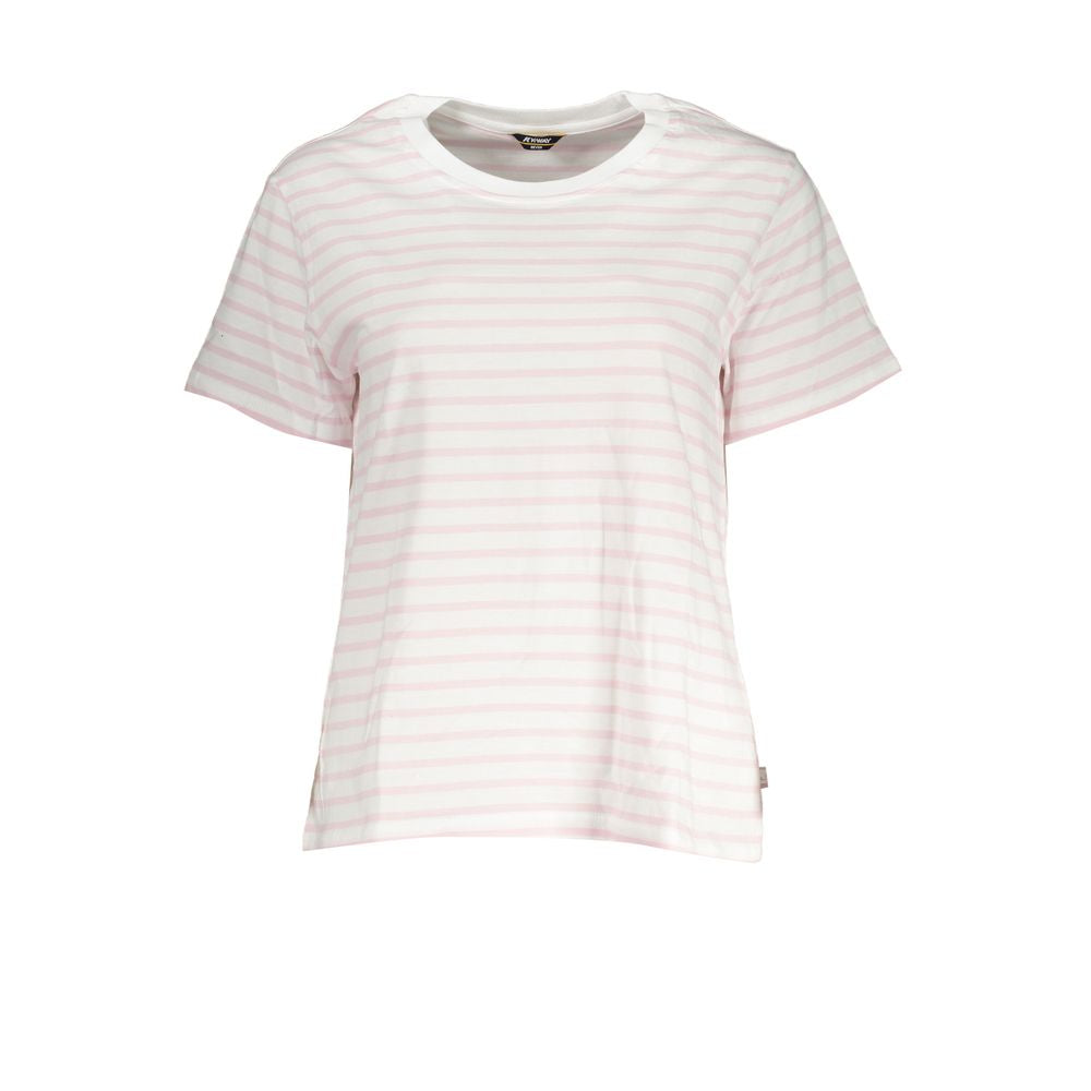 K-WAY White Cotton Short Sleeve T-Shirt with Contrast Details