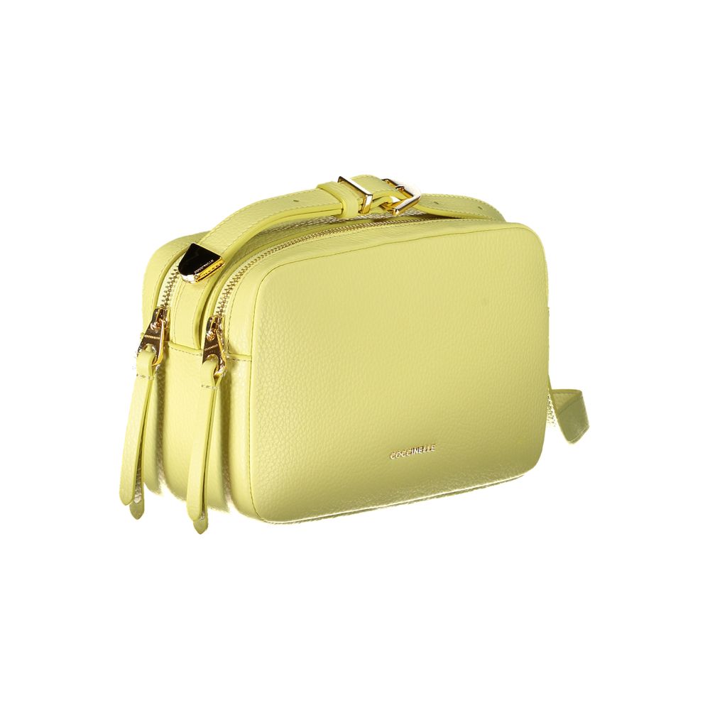 Coccinelle Yellow Leather Handbag: Effortless Elegance for Every Occasion