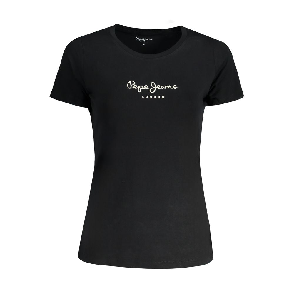 Pepe Jeans Black Cotton Top & T-Shirt