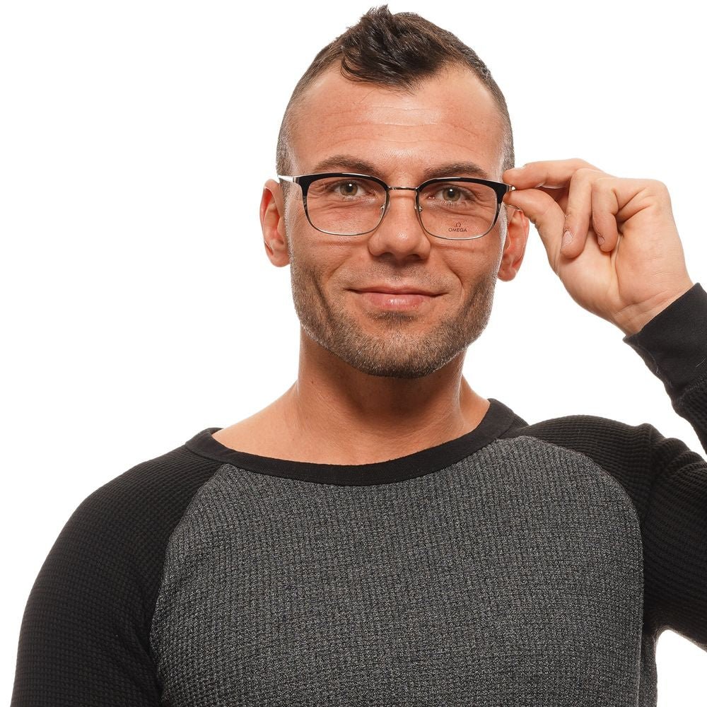 Omega Black Men’s Optical Glasses – Rectangle Full-Rim Frame