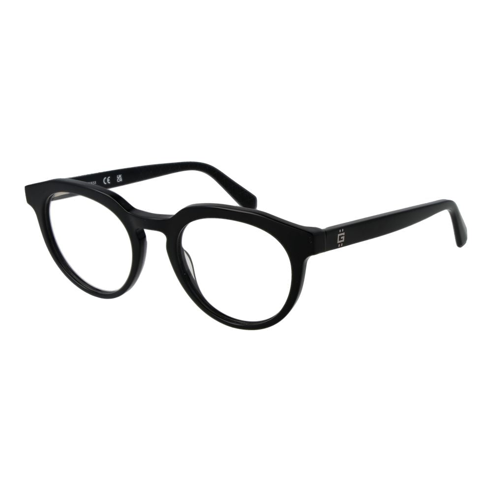 Guess Men’s Optical Glasses – Black Round Full-Rim Frame, 49mm