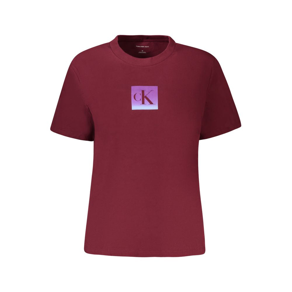 Calvin Klein Red Cotton Short Sleeve T-Shirt