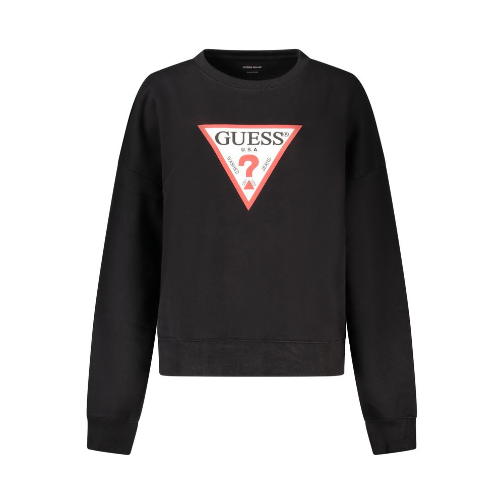 Guess Jeans Black Cotton Sweater - Oversized Comfort with Style