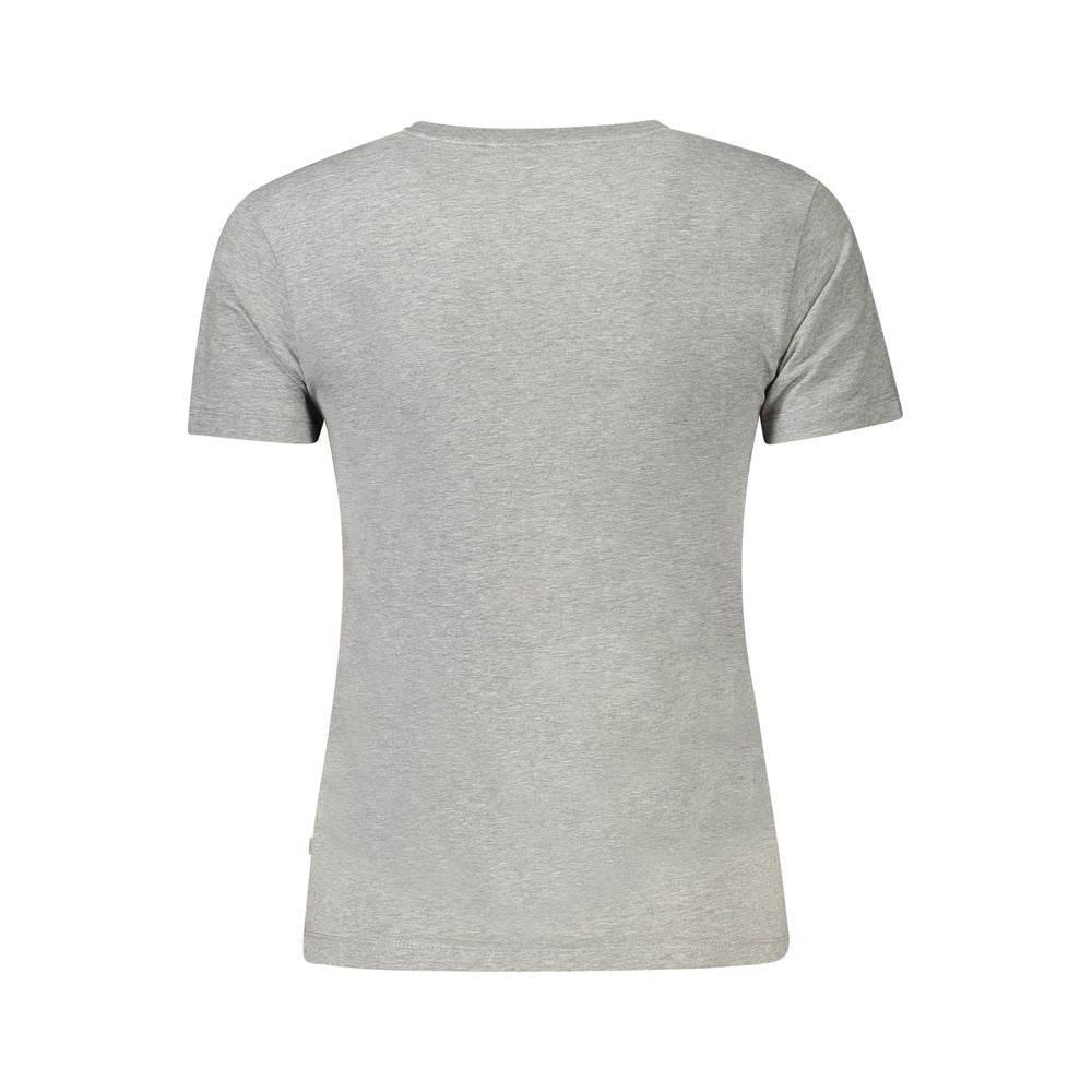 Guess Jeans Gray Cotton V-Neck T-Shirt