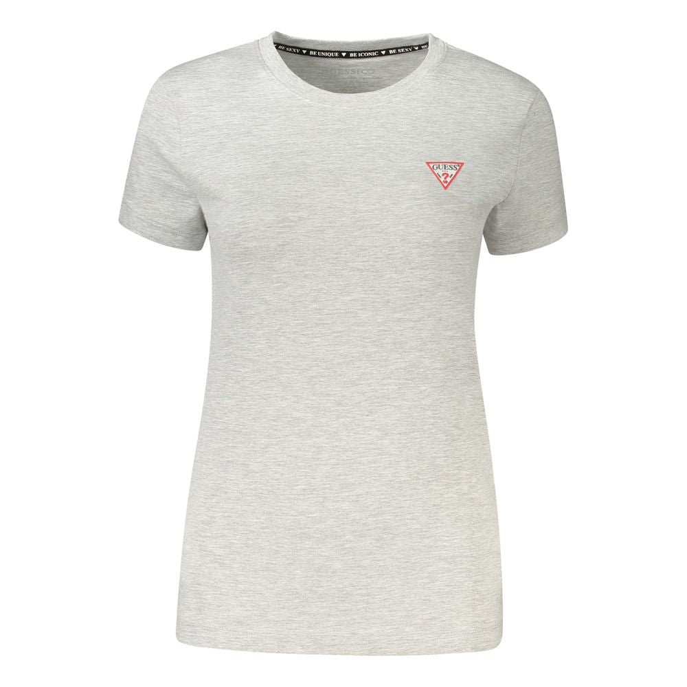 Guess Jeans Grey Cotton T-Shirt with Logo