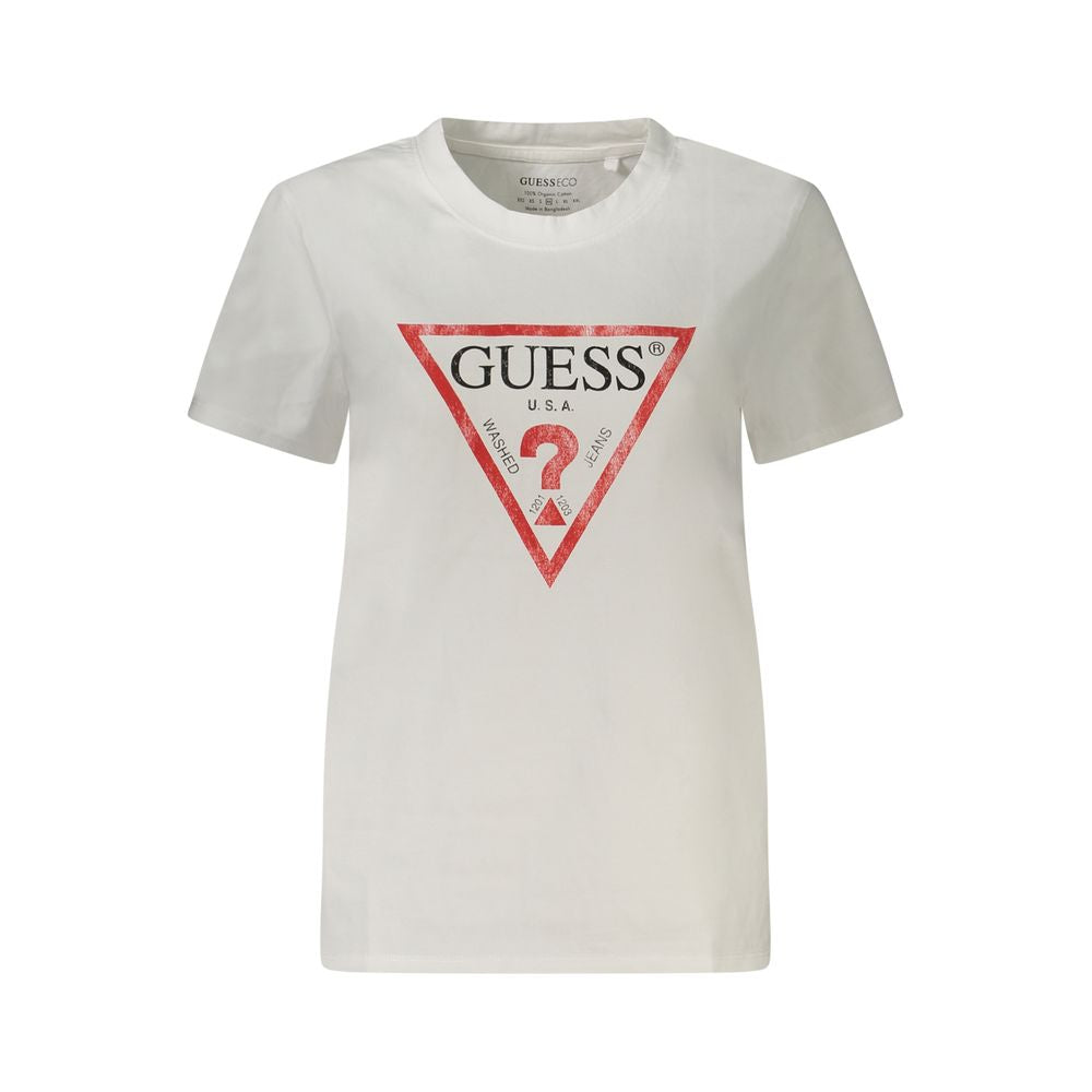 Guess Jeans White Cotton Short Sleeve T-Shirt