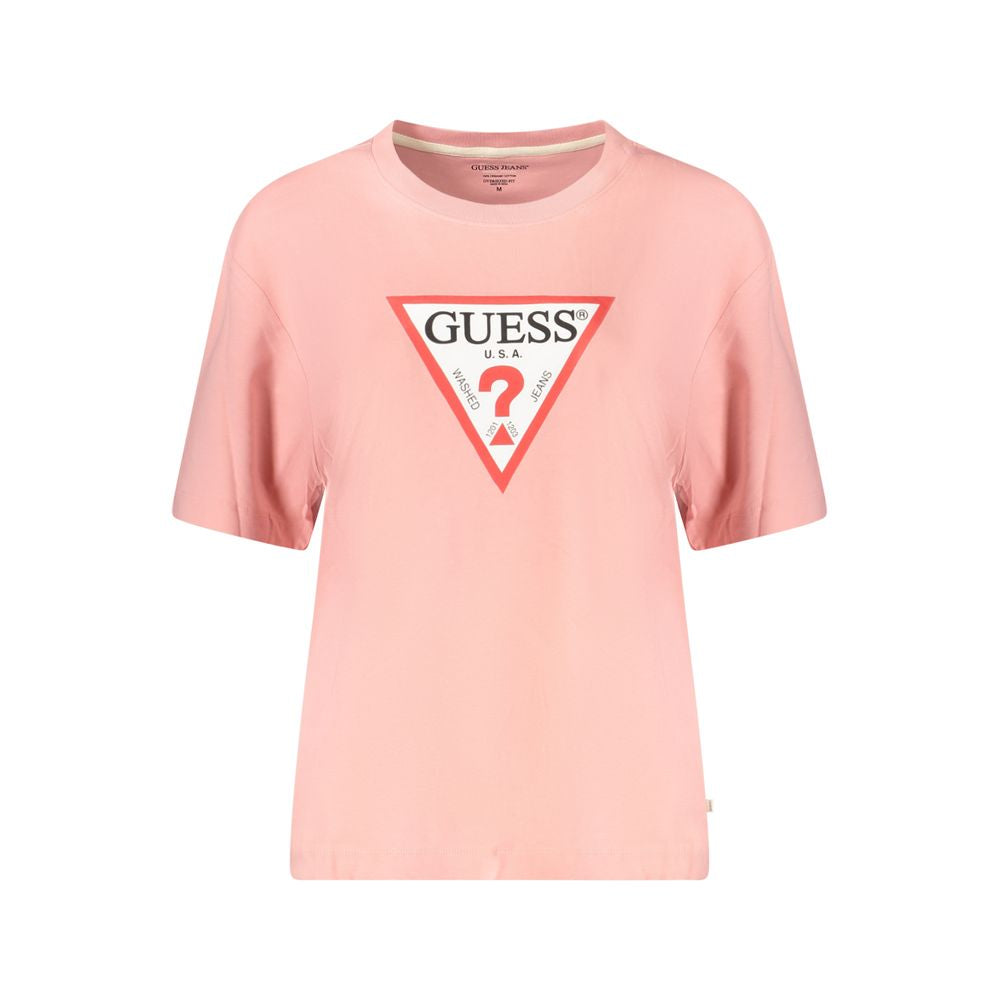 Guess Jeans Pink Oversized Cotton T-Shirt