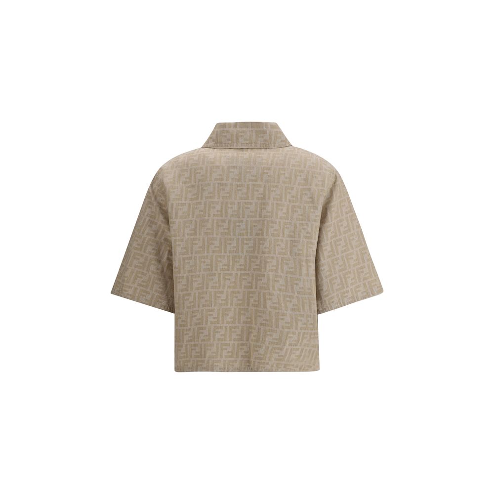 Fendi Chambray Cropped Jacket