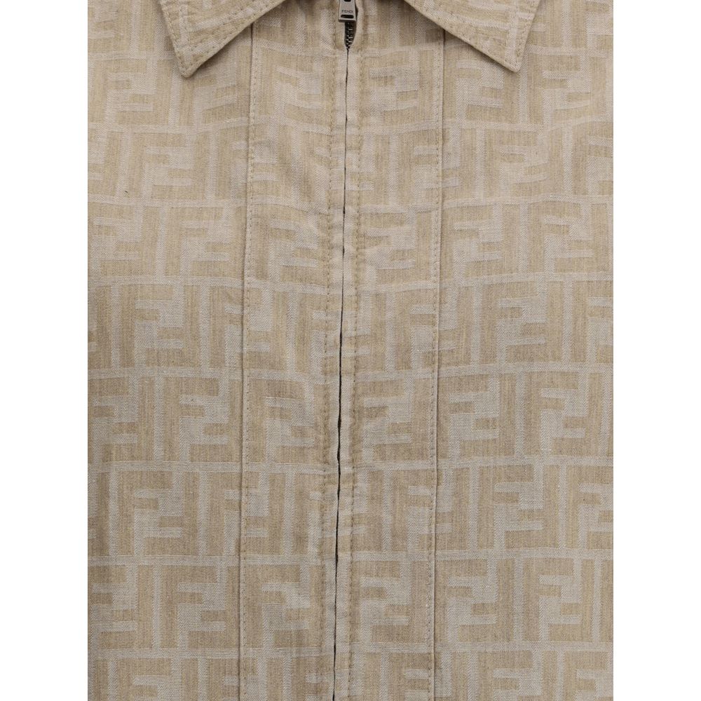Fendi Chambray Cropped Jacket