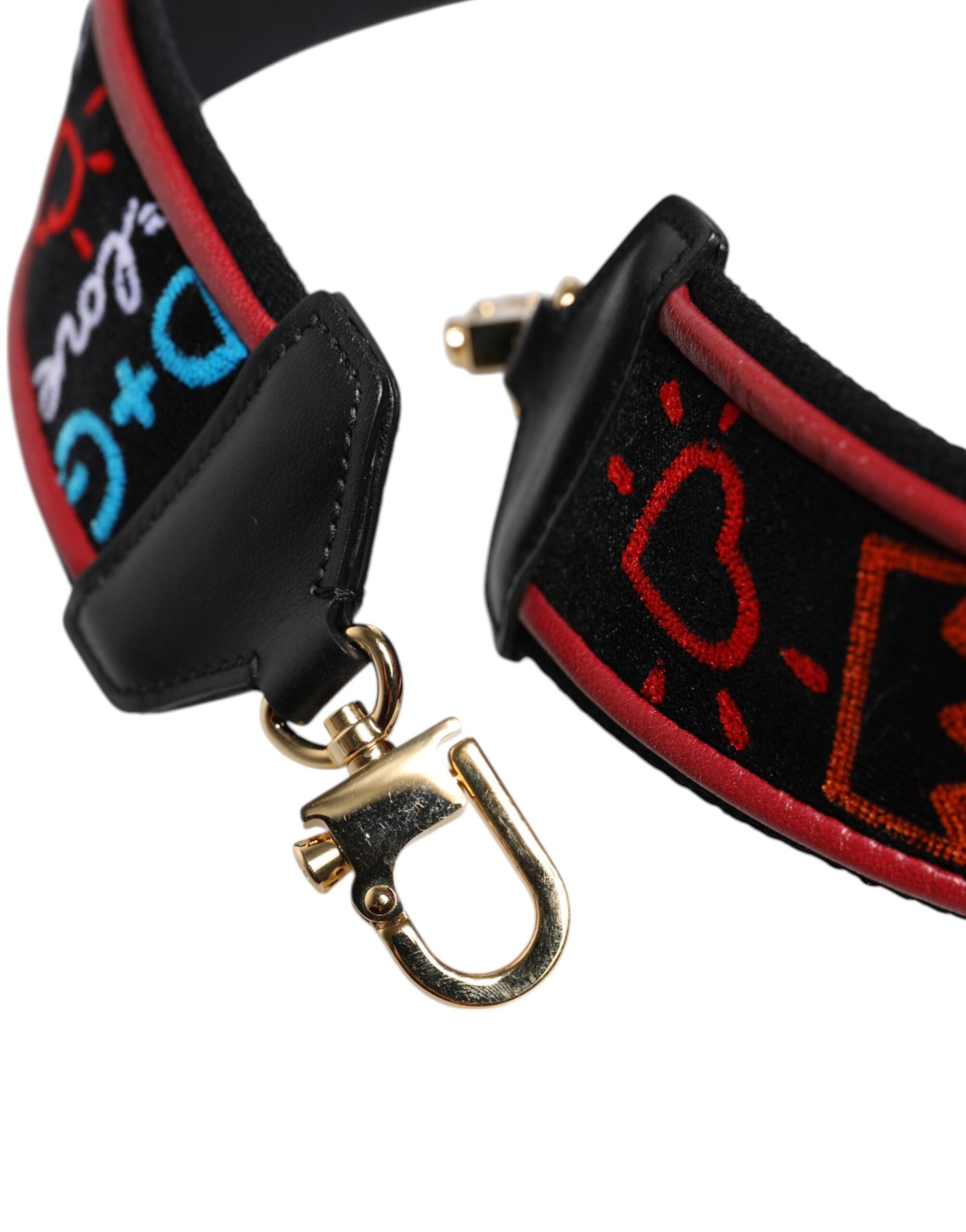 Dolce & Gabbana Black Cotton Printed Shoulder Strap Bag Accessory for Women